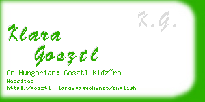 klara gosztl business card